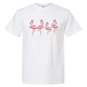 Christmas Funny Flamingo Pink Christmas Tree Xmas Gift Garment-Dyed Heavyweight T-Shirt