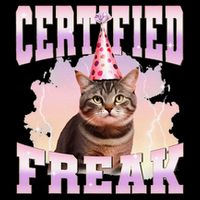 Certified Freak Funny Cat Joke Meme Cement Cursed Cat Impact Tech Backpack