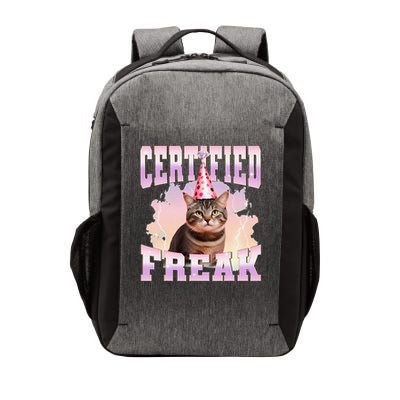 Certified Freak Funny Cat Joke Meme Cement Cursed Cat Vector Backpack