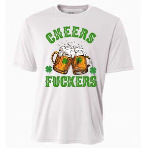 Cheers Fuckers Funny St Patrick's Day Beer Cooling Performance Crew T-Shirt