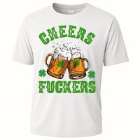 Cheers Fuckers Funny St Patrick's Day Beer Cooling Performance Crew T-Shirt