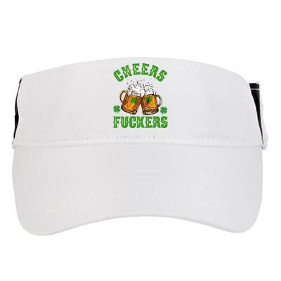 Cheers Fuckers Funny St Patrick's Day Beer Adult Drive Performance Visor