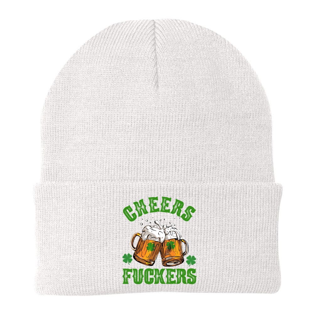 Cheers Fuckers Funny St Patrick's Day Beer Beanie