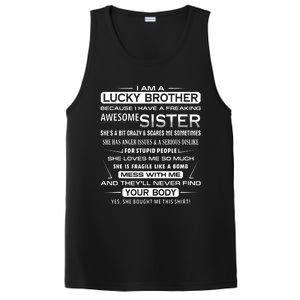 Christmas Funny For Brother From Sister I Am A Lucky Brother PosiCharge Competitor Tank