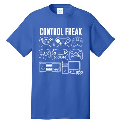 Control Freak Funny Video Game Player Quote Retro Controller Cool Gift Tall T-Shirt