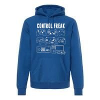 Control Freak Funny Video Game Player Quote Retro Controller Cool Gift Premium Hoodie