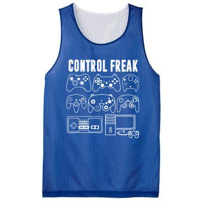 Control Freak Funny Video Game Player Quote Retro Controller Cool Gift Mesh Reversible Basketball Jersey Tank