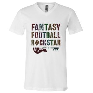 Cute Fantasy Football Rockstar King Rockstar Newbie King V-Neck T-Shirt