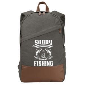 Cool Fishing For  Wo Fisherman Bass Trout Fish Hunting Cotton Canvas Backpack