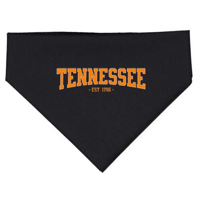 Classic TN Orange Print Retro Varsity Vintage Tennessee USA-Made Doggie Bandana