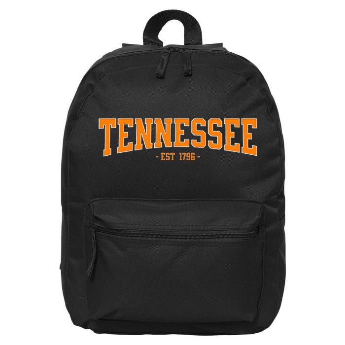 Classic TN Orange Print Retro Varsity Vintage Tennessee 16 in Basic Backpack