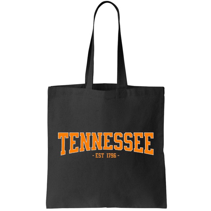 Classic TN Orange Print Retro Varsity Vintage Tennessee Tote Bag