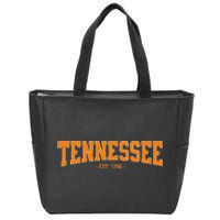 Classic TN Orange Print Retro Varsity Vintage Tennessee Zip Tote Bag