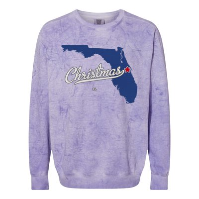 Christmas Florida FL Map Colorblast Crewneck Sweatshirt