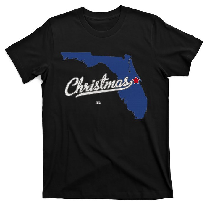 Christmas Florida FL Map T-Shirt