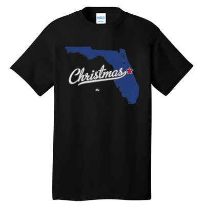 Christmas Florida FL Map Tall T-Shirt