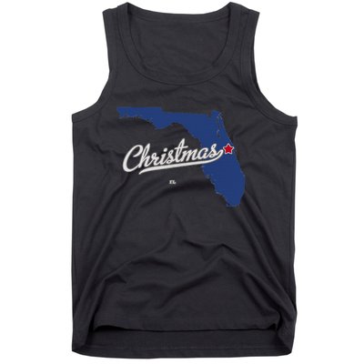 Christmas Florida FL Map Tank Top