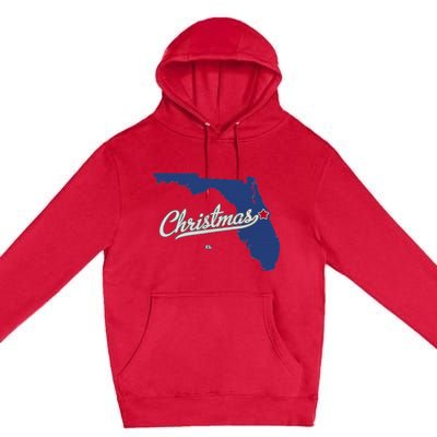 Christmas Florida FL Map Premium Pullover Hoodie