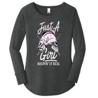 Cute Fishing Funny Keeping It Reel Wo Purple Pink Women's Perfect Tri Tunic Long Sleeve Shirt