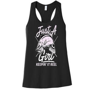 Cute Fishing Funny Keeping It Reel Wo Purple Pink Women's Racerback Tank