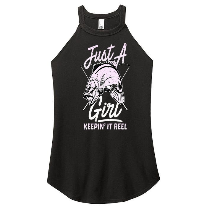 Cute Fishing Funny Keeping It Reel Wo Purple Pink Women's Perfect Tri Rocker Tank