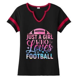 Cute Football For Just A Who Loves Football Ladies Halftime Notch Neck Tee