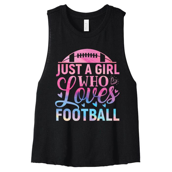 Cute Football For Just A Who Loves Football Women's Racerback Cropped Tank