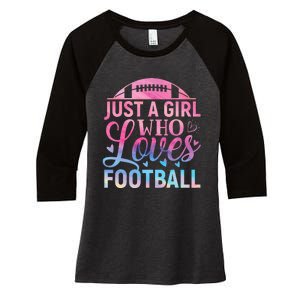 Cute Football For Just A Who Loves Football Women's Tri-Blend 3/4-Sleeve Raglan Shirt