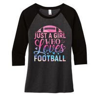 Cute Football For Just A Who Loves Football Women's Tri-Blend 3/4-Sleeve Raglan Shirt