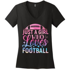 Cute Football For Just A Who Loves Football Women's V-Neck T-Shirt