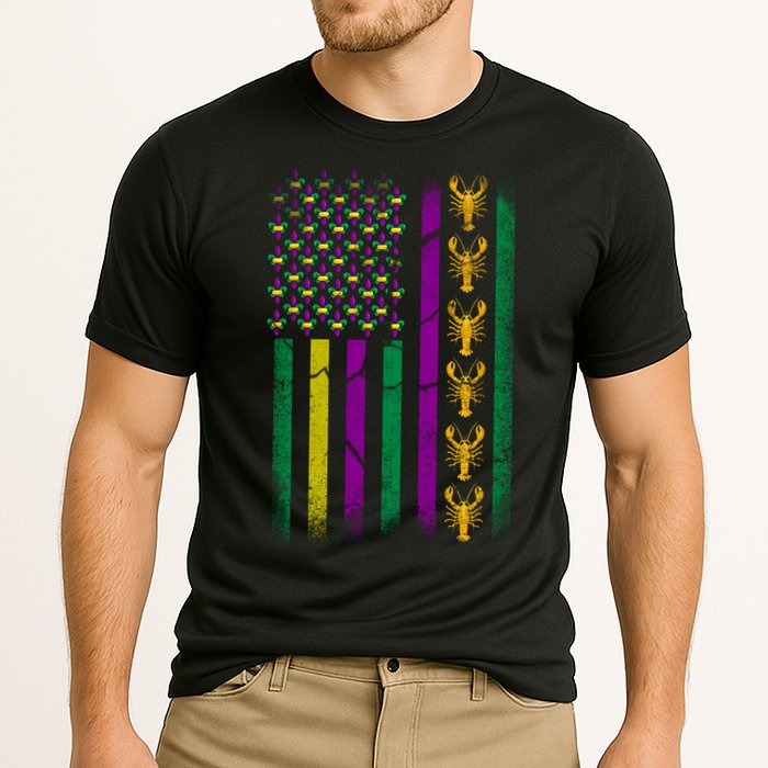 Crawfish Fleur-De-Lis Flag Mardi Gras  Cooling Performance Crew T-Shirt