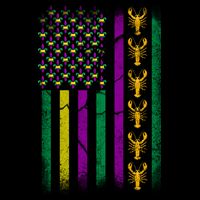 Crawfish Fleur-De-Lis Flag Mardi Gras  Cooling Performance Crew T-Shirt