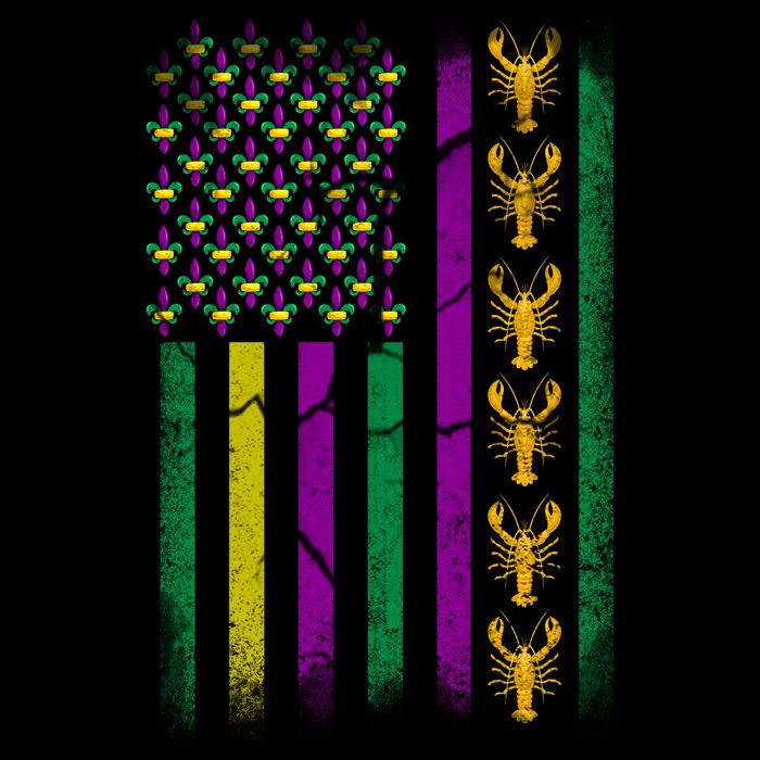 Crawfish Fleur-De-Lis Flag Mardi Gras  Cooling Performance Crew T-Shirt