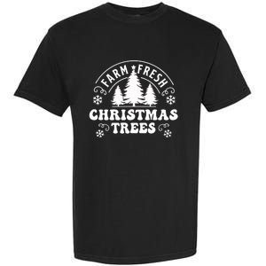 Christmas Farm Fresh Trees Retro Farmer Garment-Dyed Heavyweight T-Shirt