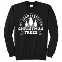 Christmas Farm Fresh Trees Retro Farmer Sweatshirt