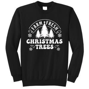 Christmas Farm Fresh Trees Retro Farmer Tall Sweatshirt