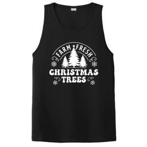 Christmas Farm Fresh Trees Retro Farmer PosiCharge Competitor Tank