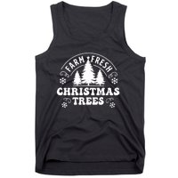 Christmas Farm Fresh Trees Retro Farmer Tank Top