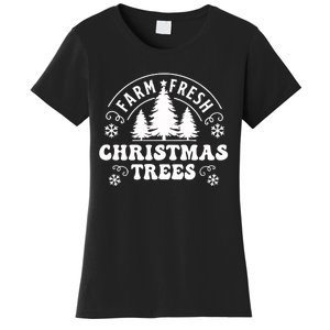 Christmas Farm Fresh Trees Retro Farmer Women's T-Shirt