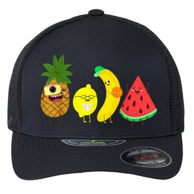 Cute Fruit Friends Family Summer Party Flexfit Unipanel Trucker Cap