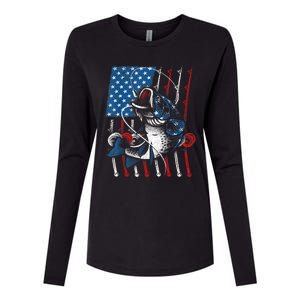 Cool Fishing For Wo American Flag USA Fish Lover Womens Cotton Relaxed Long Sleeve T-Shirt