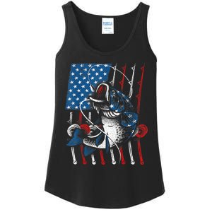 Cool Fishing For Wo American Flag USA Fish Lover Ladies Essential Tank