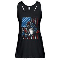 Cool Fishing For Wo American Flag USA Fish Lover Ladies Essential Flowy Tank