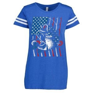 Cool Fishing For Wo American Flag USA Fish Lover Enza Ladies Jersey Football T-Shirt