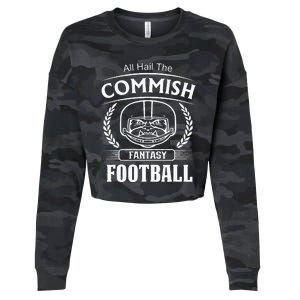 Commissioner Fantasy Football Funny Commish Cropped Pullover Crew