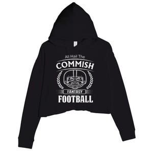 Commissioner Fantasy Football Funny Commish Crop Fleece Hoodie