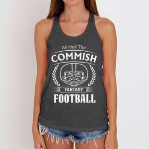 Commissioner Fantasy Football Funny Commish Women's Knotted Racerback Tank