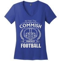 Commissioner Fantasy Football Funny Commish Women's V-Neck T-Shirt