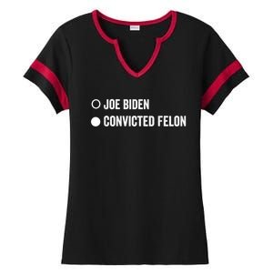 Convicted Felon Funny Pro Trump 2024 Gift Ladies Halftime Notch Neck Tee