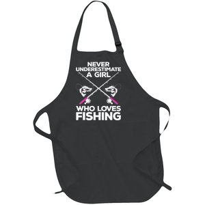 Cool Fishing For Wo Girl Fisherman Fish Lure Saltwater Full-Length Apron With Pockets